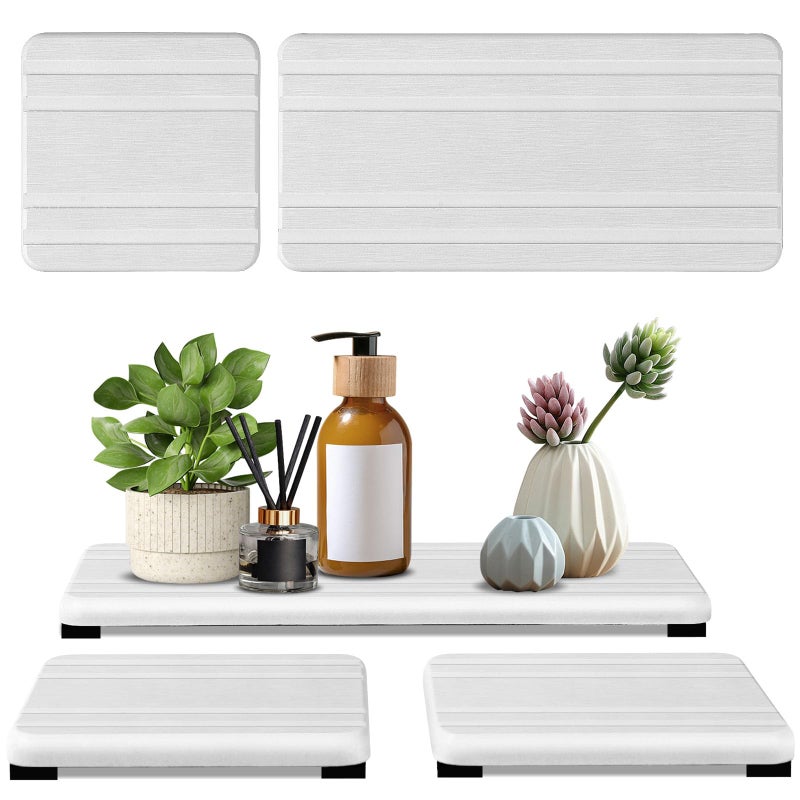 Lyxel 3PCS Water Absorbing Stone Tray  DryingNeat Diatomite Stone Sink Tray  Instant Dry Sink Coasters  Kitchen Sponge Hand Soap Holder  Bathroom Sink Vanity Trays 8 * 4inch and 4 * 4inch - Image 1